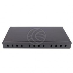Patch Panel de fibra óptica 1U negro de 12 SC