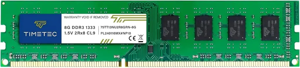 Timetec 8 GB DDR3 1333 MHz PC3-10600 sin ECC sin búfer 1.5 V