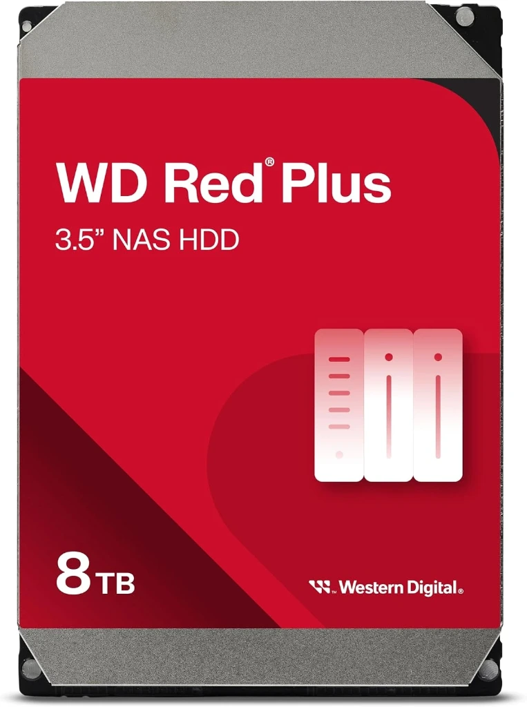 WD Red Plus 8TB NAS Disco Duro Interno 3,5" - 5640 RPM, SATA 6 GB/s, CMR, 256MB Caché